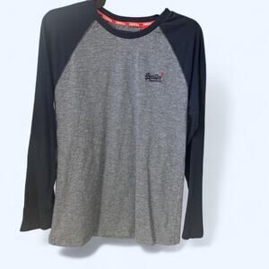 🍁Men’s Superdry orange label long sleeve shirt in small